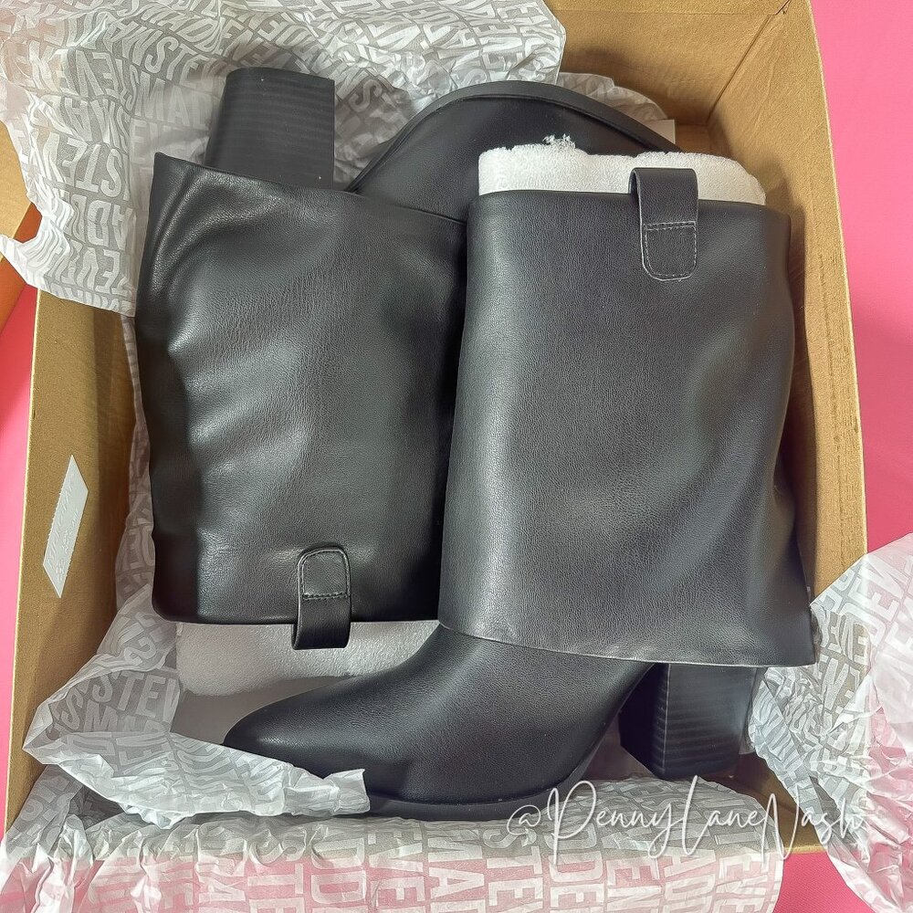 Steve Madden Lark Black Pointed Toe Ankle Booties Size 7.5M NEW - Picture 3 of 14